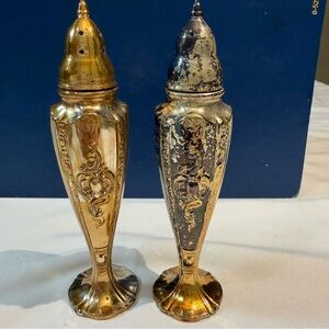 HARMONY HOUSE Vintage Maytime by Masco AA+ SILVER PLATED Salt & Pepper Shakers